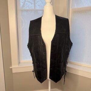 Men's Sleek Black Leather Vest